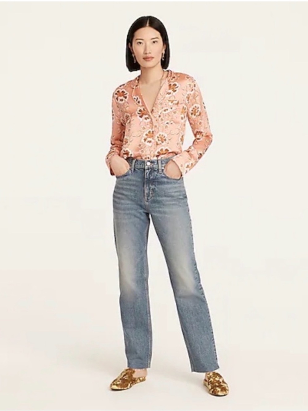 J Crew High-Rise Full-Length '90s Classic-Straight Jean in Holly Wash Size 29